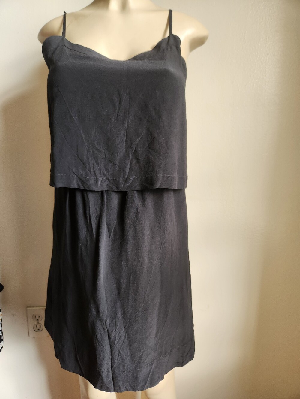 Madewell Black Strapless-Look Slip Dress